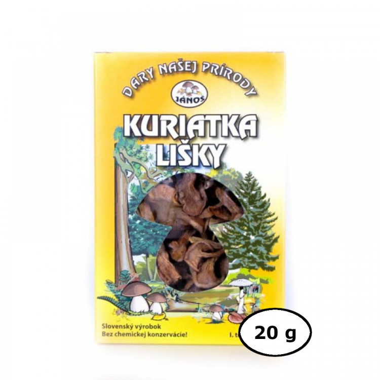 Lišky obecné - sušené, krájené